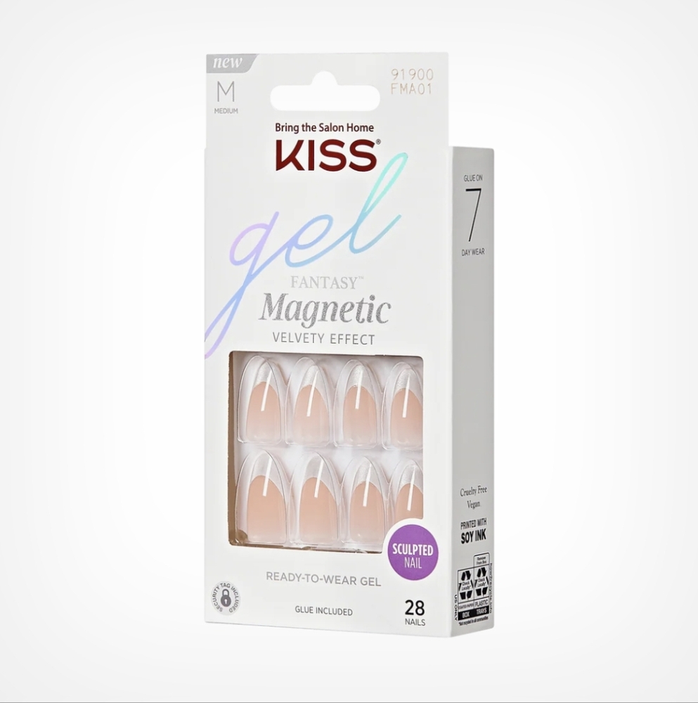 NEW! KISS Gel Fantasy Magnetic Silver Shimmer Nails